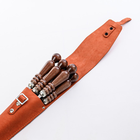 A set of skewers 670*12*3 mm in an orange leather case в Томске