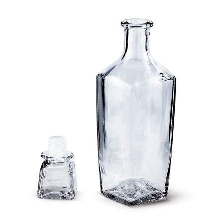 Бутылка (штоф) "Элегант" стеклянная 0,5 литра с пробкой  в Томске