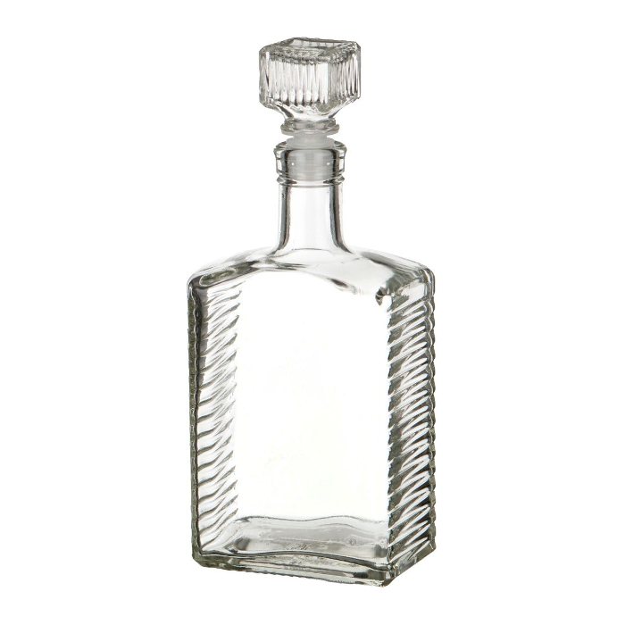 Бутылка (штоф) "Кристалл" стеклянная 0,5 литра с пробкой  в Томске